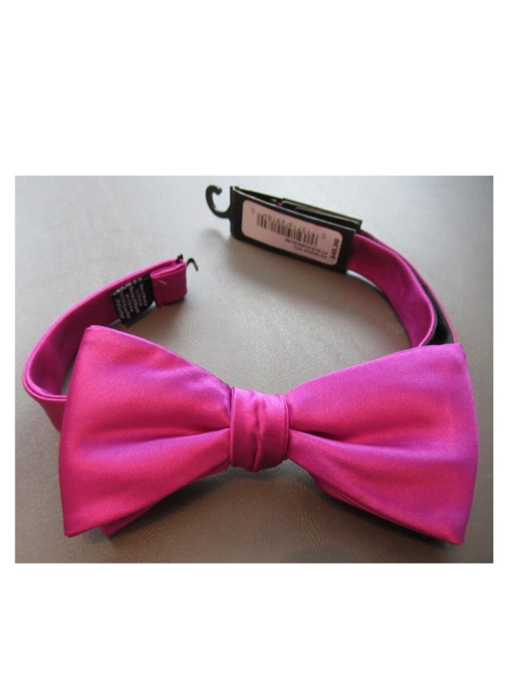 Countess Mara Men's Solid Pre-Tied Bow Tie, Dark Pink, One Size, NWT